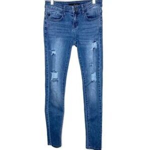 KanCan Los Angeles Womens Distressed Skinny Jeans Size 3/25 Blue Denim